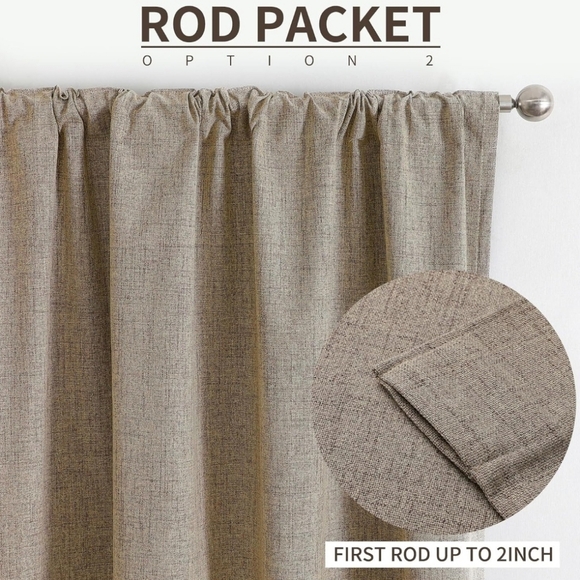 NIB - Joydeco 100% Blackout Curtains 2 Panel Set, 52*84" Linen - Picture 6 of 7